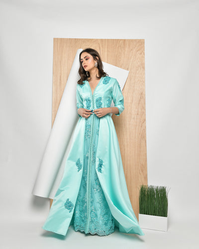 thekaftan_co_MARIAM KAFTAN TWO-PIECE LAYERED LONG MAXI DRESS AND BELT