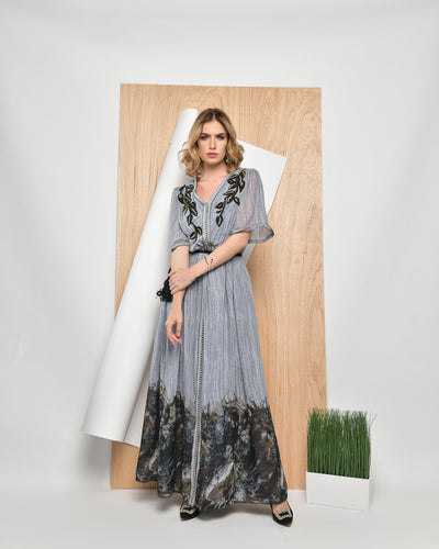 Thekaftan_co_MALAK KAFTAN DRESS OCCASION WEAR MAXI DRESS AND BELT