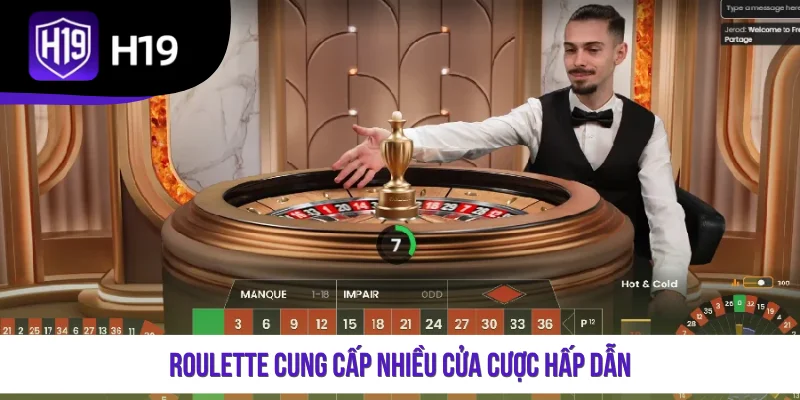 Roulette cung cấp nhiều cửa cược hấp dẫn